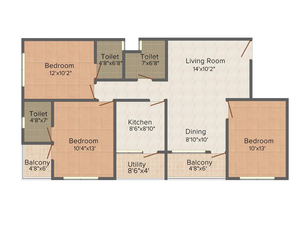 Vastu Siddhanta Niketan (3BHK+3T (1,386 sq ft) 1386 sq ft)