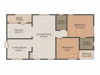 Aryamitra Trenton Park (2BHK+2T (1,162 sq ft) Pooja Room 1162 sq ft) Aryamitra Trenton Park (2BHK+2T (1,162 sq ft) Pooja Room 1162 sq ft)