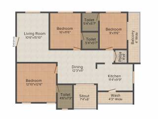 Aryamitra Trenton Park (3BHK+3T (1,538 sq ft) Pooja Room 1538 sq ft) Aryamitra Trenton Park (3BHK+3T (1,538 sq ft) Pooja Room 1538 sq ft)