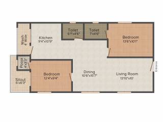 Aryamitra Trenton Park (2BHK+2T (1,200 sq ft) 1200 sq ft) Aryamitra Trenton Park (2BHK+2T (1,200 sq ft) 1200 sq ft)