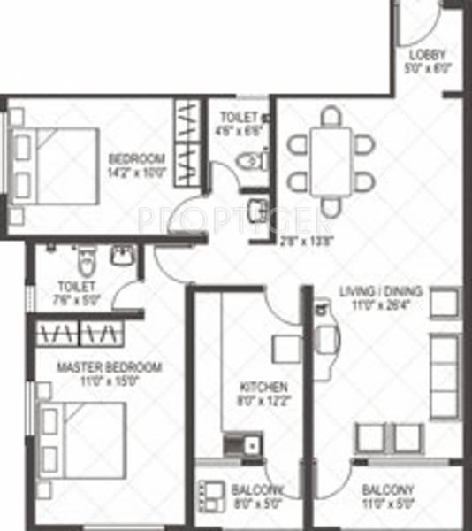 Designer Homes Colaco Court (2BHK+2T (1,210 sq ft) 1210 sq ft)