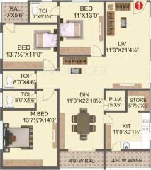 Magna Lake View (3BHK+3T (1,960 sq ft) 1960 sq ft) Magna Lake View (3BHK+3T (1,960 sq ft) 1960 sq ft)