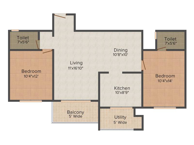 Matha Residency (2BHK+2T (1,250 sq ft) 1250 sq ft)