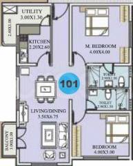 Mithrabhoomi Maanya Mansion (2BHK+2T (1,178 sq ft) 1178 sq ft)
