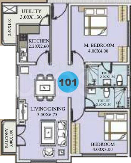 Mithrabhoomi Maanya Mansion (2BHK+2T (1,178 sq ft) 1178 sq ft)