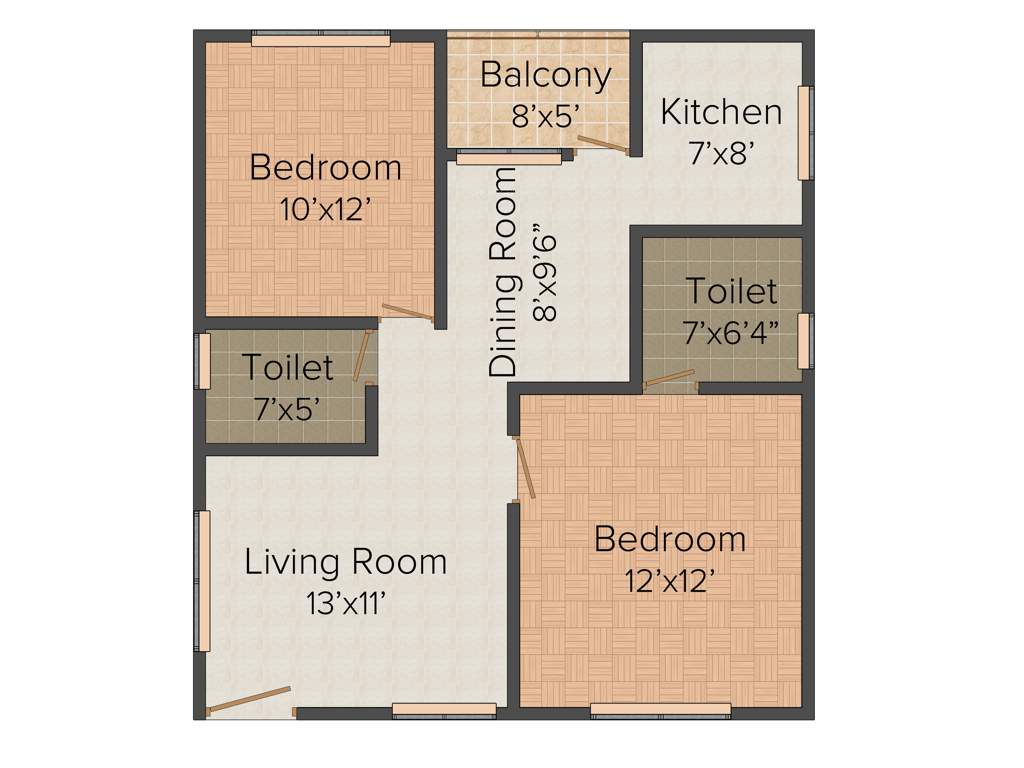 Radiant Heritage (2BHK+2T (1,025 sq ft) 1025 sq ft)
