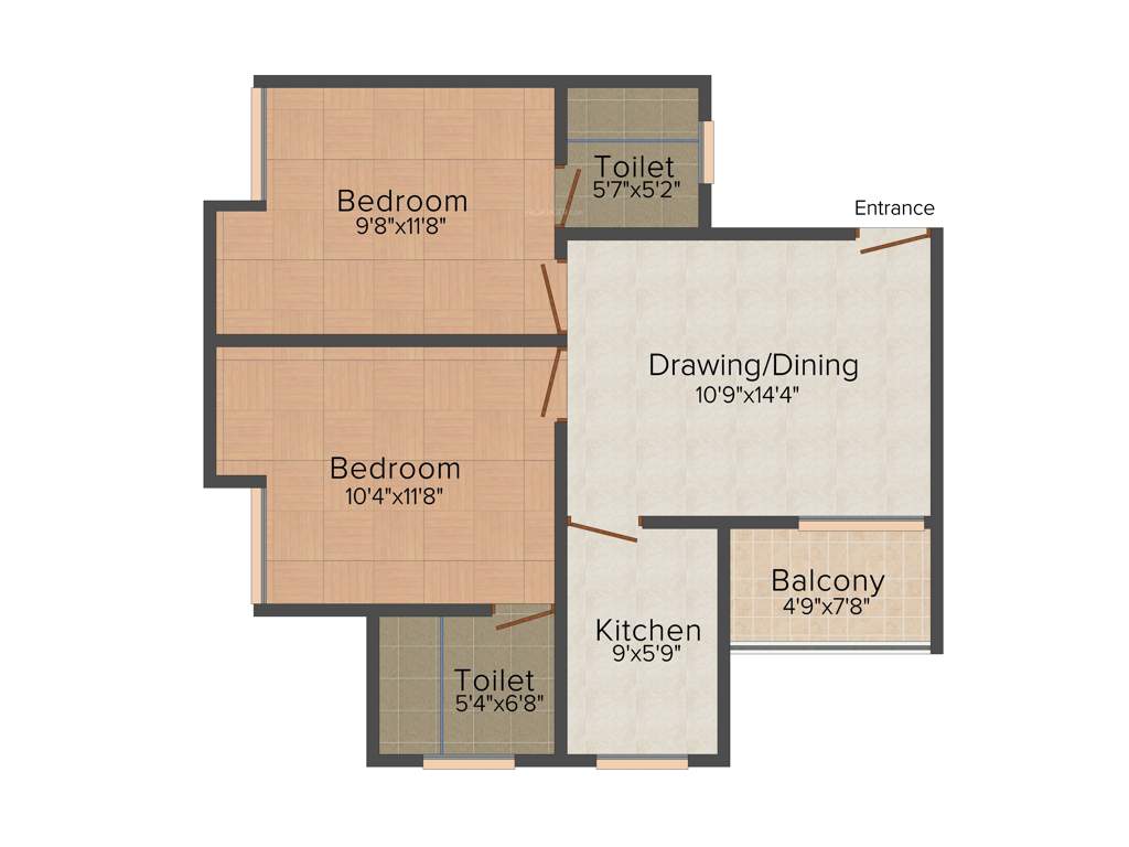 Cheloor Krishna Prasadam (2BHK+2T (890 sq ft) 890 sq ft)