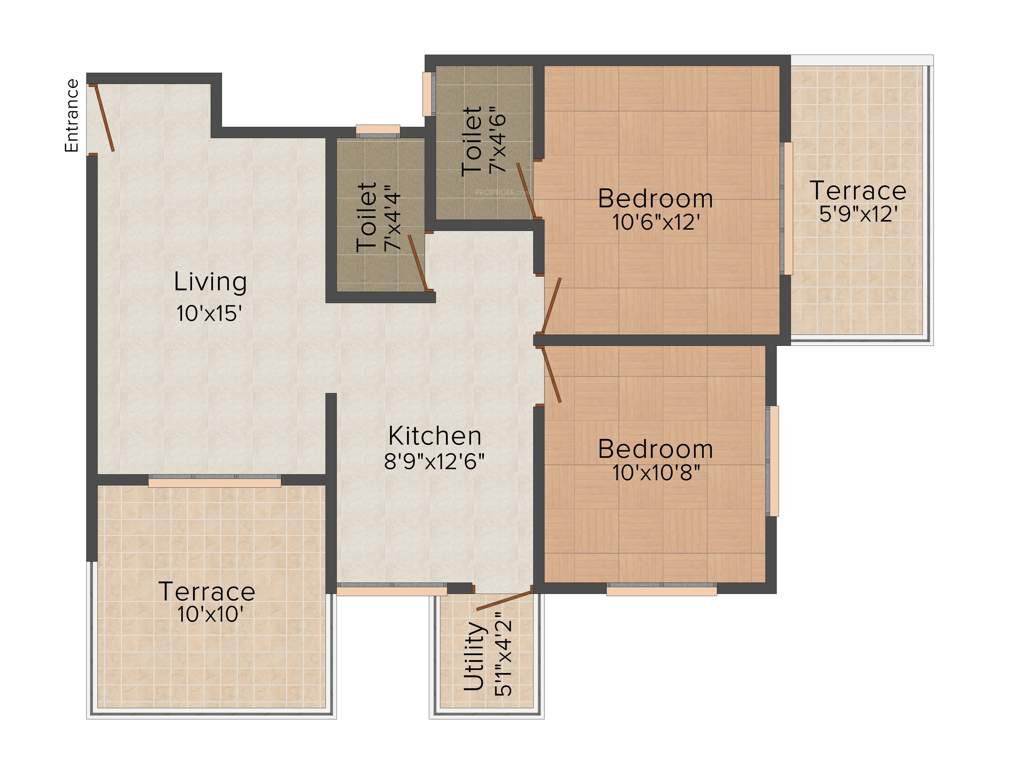 Swaraaj Pride (2BHK+2T (1,017 sq ft) 1017 sq ft)