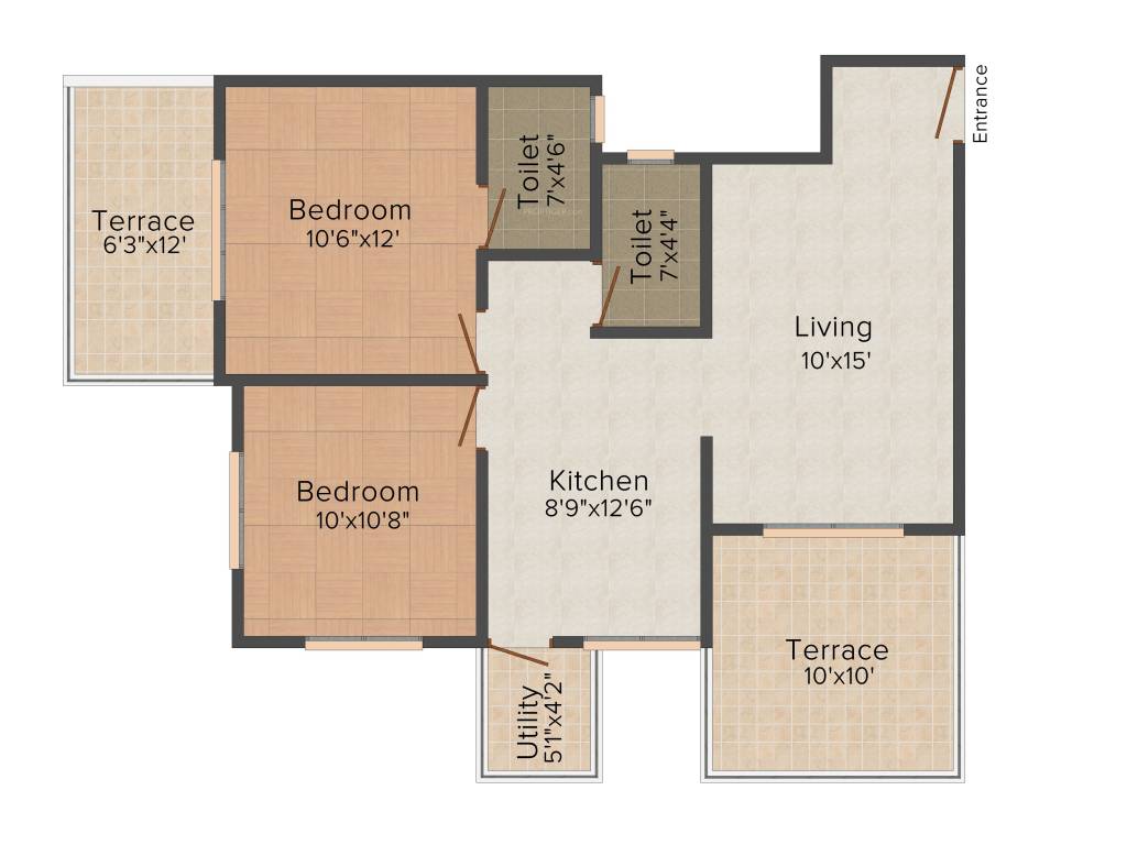 Swaraaj Pride (2BHK+2T (1,025 sq ft) 1025 sq ft)
