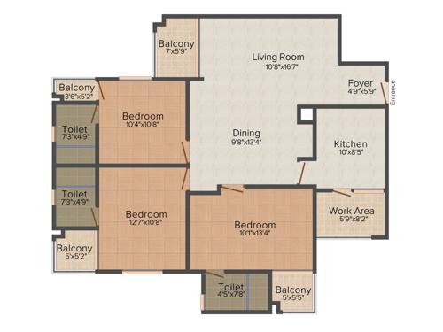 Cheloor Alice Legacy (3BHK+3T (1,634 sq ft) 1634 sq ft)