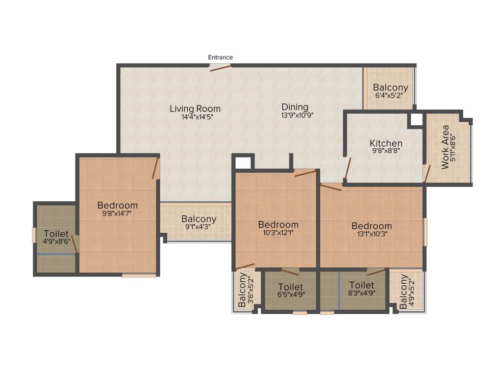 Cheloor Alice Legacy (3BHK+3T (1,756 sq ft) 1756 sq ft)