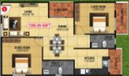 Navya Nidhi (2BHK+2T (1,206 sq ft) 1206 sq ft)