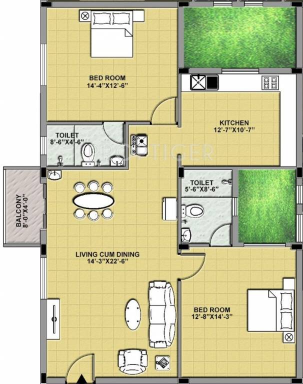 RAS Subiksha Mascot (2BHK+2T (1,090 sq ft) 1090 sq ft) RAS Subiksha Mascot (2BHK+2T (1,090 sq ft) 1090 sq ft)