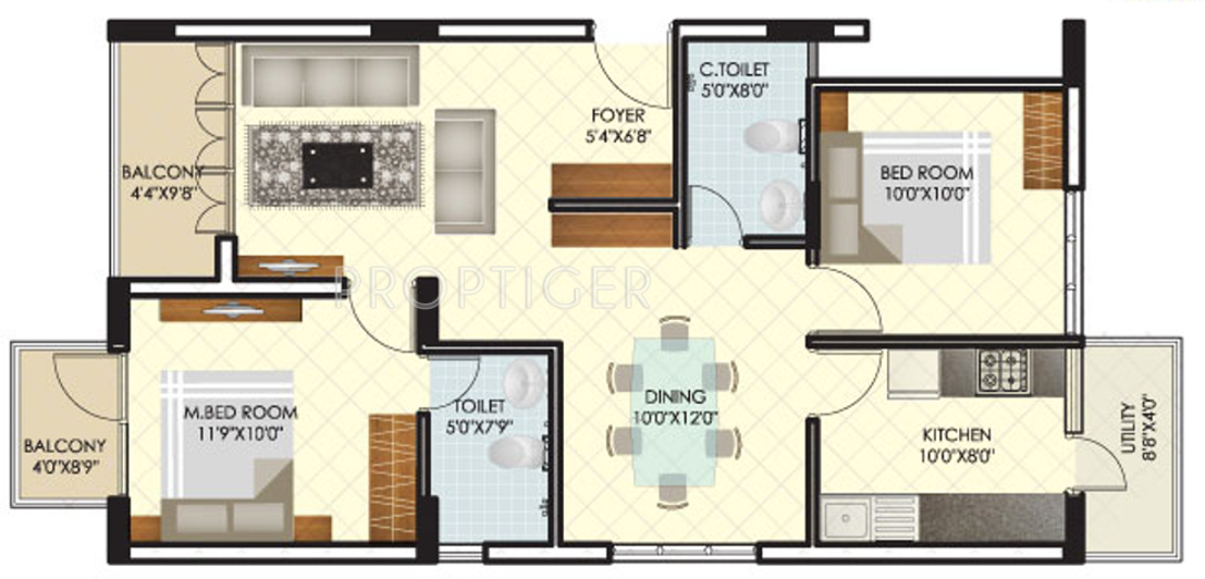 Mahabaleshwara Classique Sapphire (2BHK+2T (1,080 sq ft) 1080 sq ft) Mahabaleshwara Classique Sapphire (2BHK+2T (1,080 sq ft) 1080 sq ft)