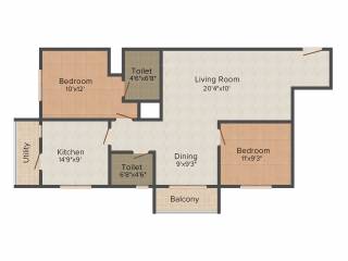 Matha Mookambika Residency (2BHK+2T (1,100 sq ft) 1100 sq ft)