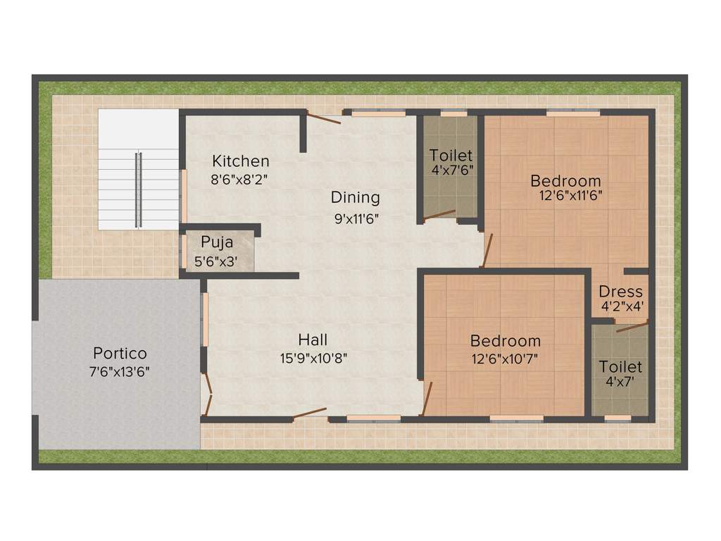 Mansani Thirumala Meadows (2BHK+2T (1,200 sq ft) Pooja Room 1200 sq ft)