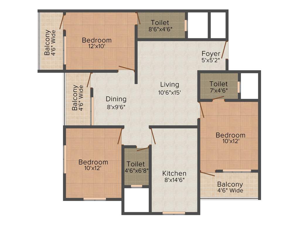 Matha Panchadurga Residency (3BHK+3T (1,390 sq ft) 1390 sq ft)