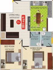 VH Royal Mist (2BHK+2T (993 sq ft) 993 sq ft)