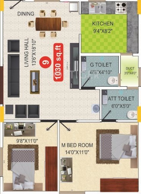 VH Royal Mist (2BHK+2T (1,030 sq ft) 1030 sq ft) VH Royal Mist (2BHK+2T (1,030 sq ft) 1030 sq ft)