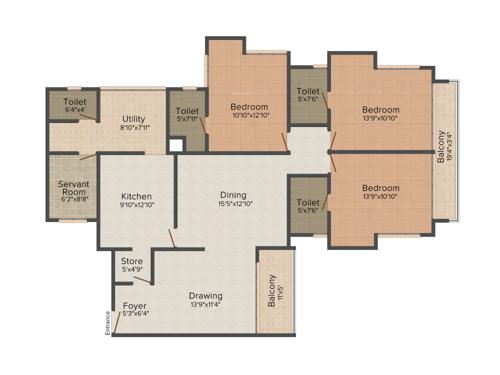 Cheloor El Dorado (3BHK+3T (2,105 sq ft) + Servant Room 2105 sq ft)