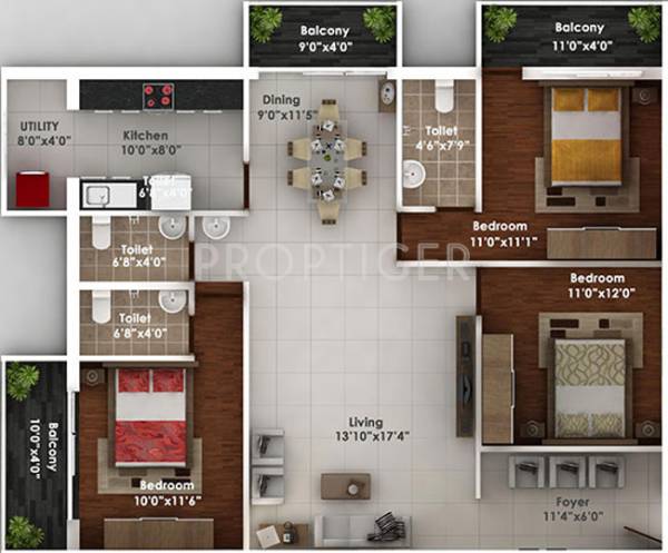 Bhandary Vijaya Enclave (3BHK+3T (1,465 sq ft) 1465 sq ft) Bhandary Vijaya Enclave (3BHK+3T (1,465 sq ft) 1465 sq ft)