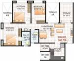 GK Rose E Mehar (3BHK+2T (1,122 sq ft) 1122 sq ft)