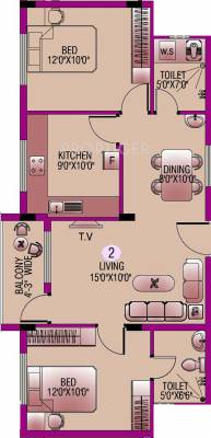 Poonam Shaligram (2BHK+2T (885 sq ft) 885 sq ft)