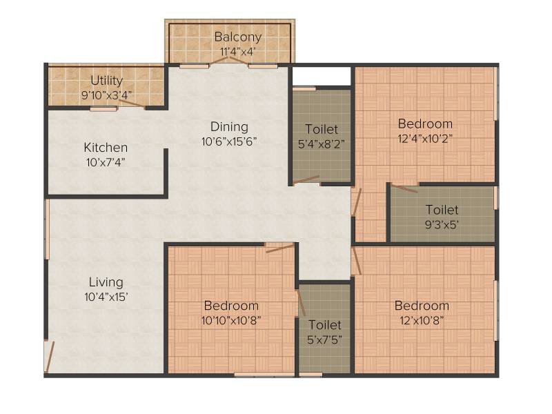 Eshwari Oak Dale (3BHK+3T (1,300 sq ft) 1300 sq ft)