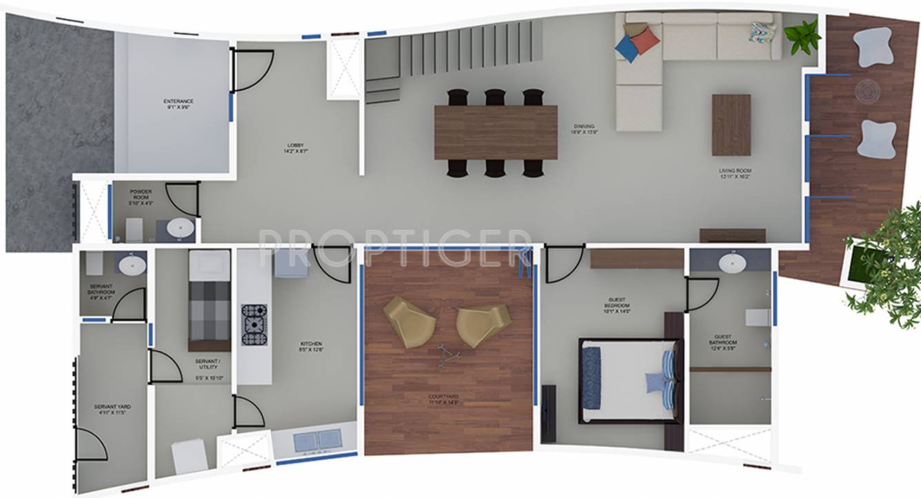 Mahindra The Serenes (3BHK+4T (3,138 sq ft) + Servant Room 3138 sq ft)