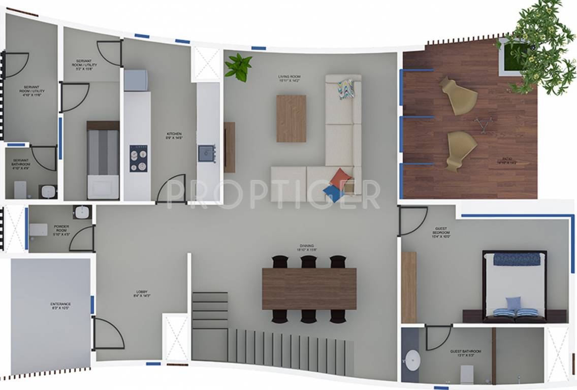 Mahindra The Serenes (3BHK+4T (3,029 sq ft) + Servant Room 3029 sq ft)