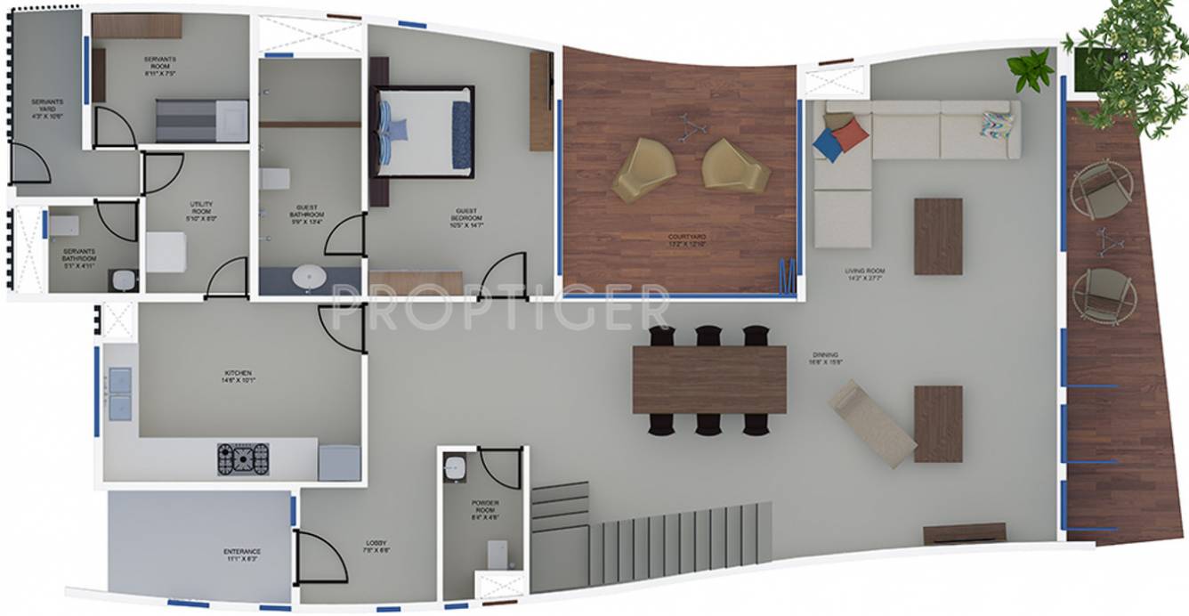 Mahindra The Serenes (4BHK+5T (3,393 sq ft) + Servant Room 3393 sq ft)