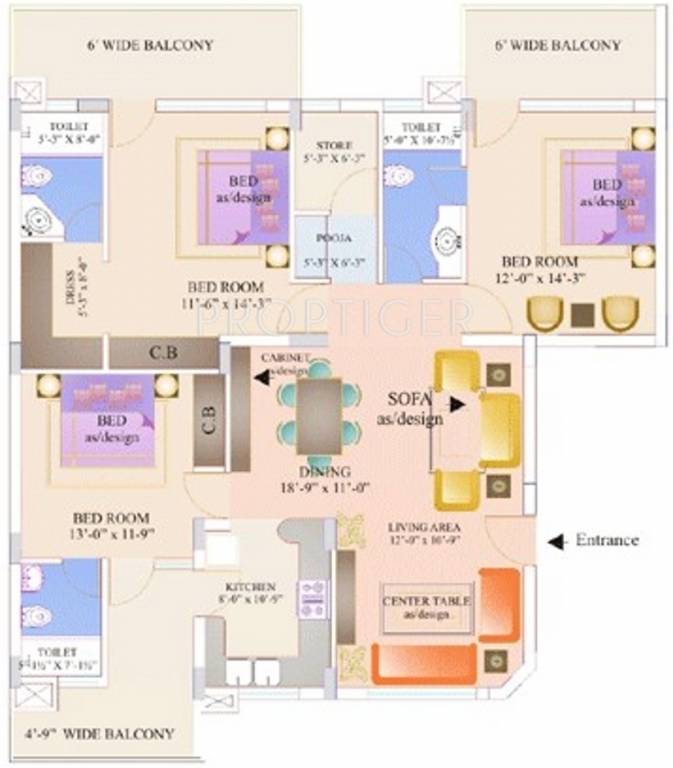 Bhakti GBM Apartments (3BHK+3T (1,810 sq ft) 1810 sq ft) Bhakti GBM Apartments (3BHK+3T (1,810 sq ft) 1810 sq ft)