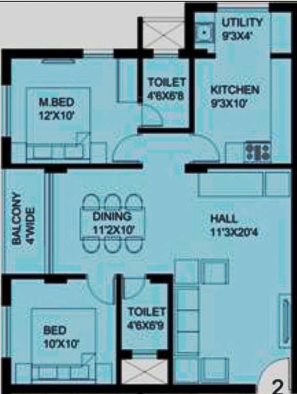 Mugrody Kinnigoli Enclave (2BHK+2T (1,070 sq ft) 1070 sq ft) Mugrody Kinnigoli Enclave (2BHK+2T (1,070 sq ft) 1070 sq ft)