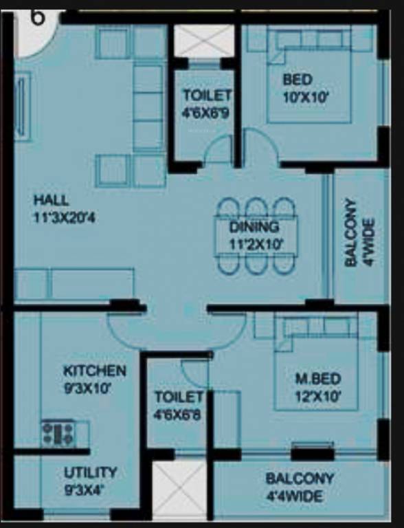 Mugrody Kinnigoli Enclave (2BHK+2T (1,135 sq ft) 1135 sq ft) Mugrody Kinnigoli Enclave (2BHK+2T (1,135 sq ft) 1135 sq ft)