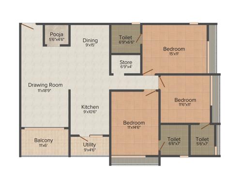 Samruddhi Anushri Pratistha (3BHK+3T (2,322 sq ft) 2322 sq ft)