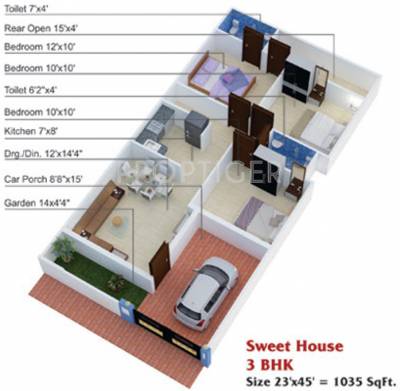 Shantinath Shanti Enclave (3BHK+2T (1,035 sq ft) 1035 sq ft)