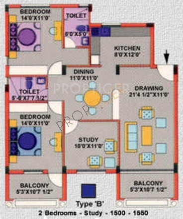 Ranka Court Apartments (2BHK+2T (1,500 sq ft)   Study Room 1500 sq ft)