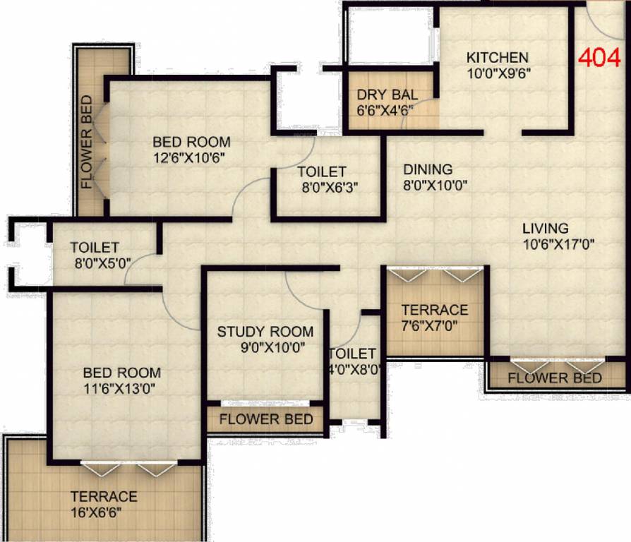 Global Precioso (3BHK+3T (1,682 sq ft) 1682 sq ft)