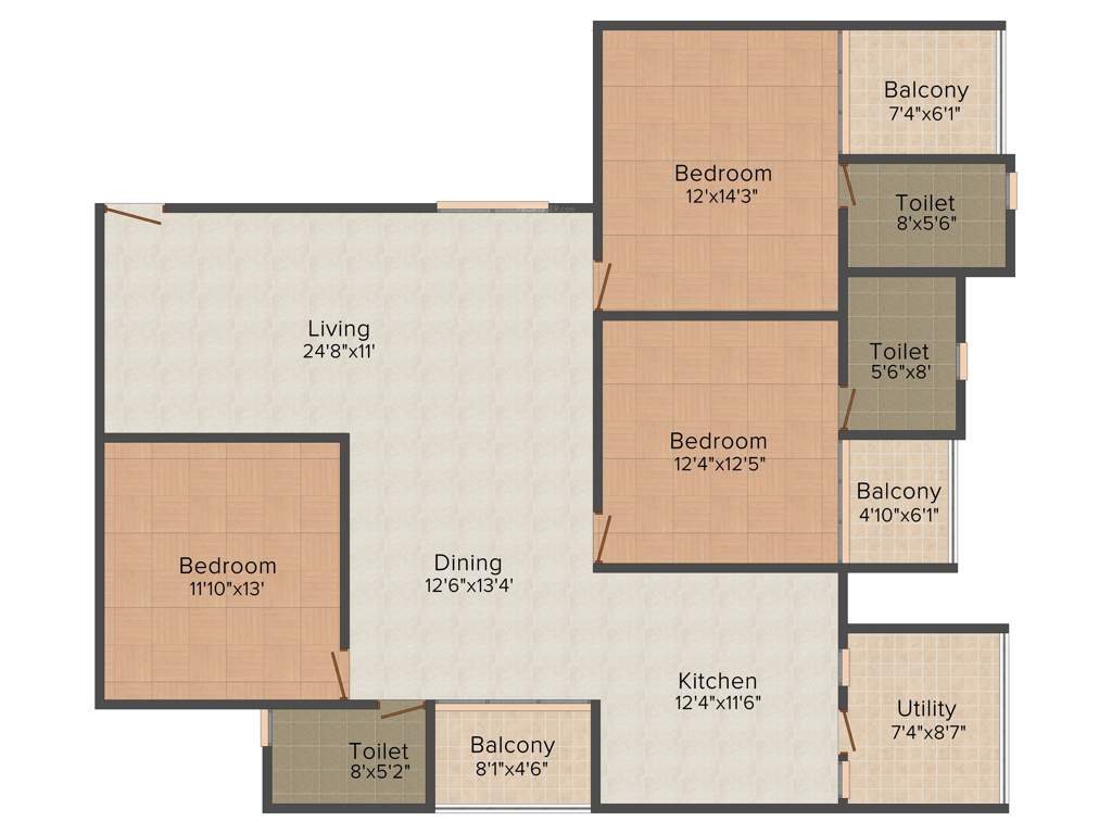 Mahabaleshwara Classique Gateway (3BHK+3T (1,863 sq ft) 1863 sq ft)