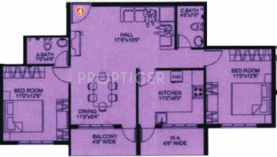 Karuna Serene (2BHK+2T (1,105 sq ft) 1105 sq ft) Karuna Serene (2BHK+2T (1,105 sq ft) 1105 sq ft)