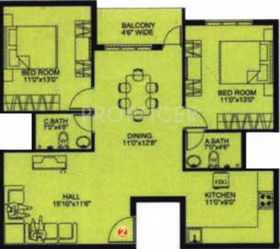 Karuna Serene (2BHK+2T (1,125 sq ft) 1125 sq ft) Karuna Serene (2BHK+2T (1,125 sq ft) 1125 sq ft)