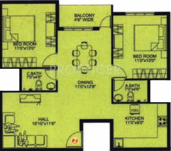 Karuna Serene (2BHK+2T (1,125 sq ft) 1125 sq ft) Karuna Serene (2BHK+2T (1,125 sq ft) 1125 sq ft)