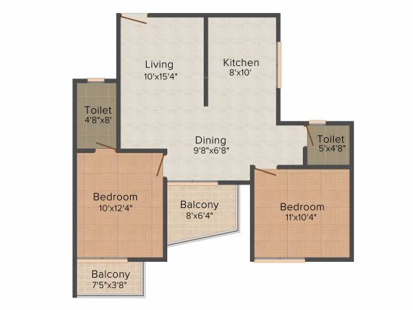 Mahabaleshwara Classique Ruby (2BHK+2T (1,012 sq ft) 1012 sq ft)