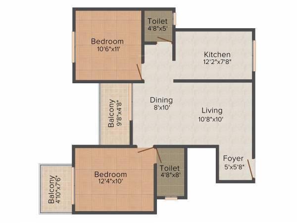 Mahabaleshwara Classique Ruby (2BHK+2T (1,029 sq ft) 1029 sq ft)