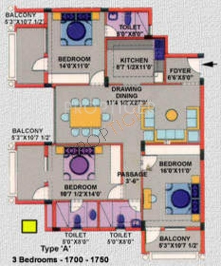 Ranka Court Apartments (3BHK+3T (1,700 sq ft) 1700 sq ft)