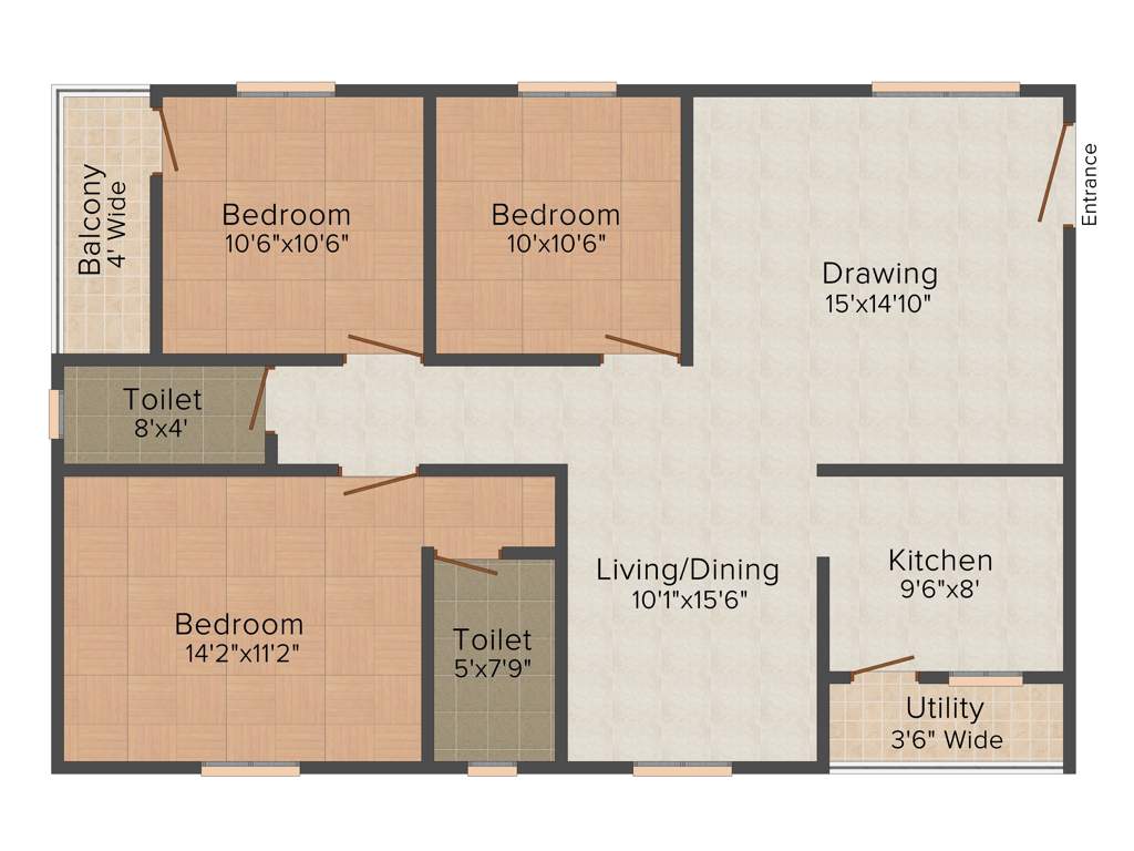 Tripura Gayathri Classic (3BHK+2T (1,410 sq ft) 1410 sq ft)