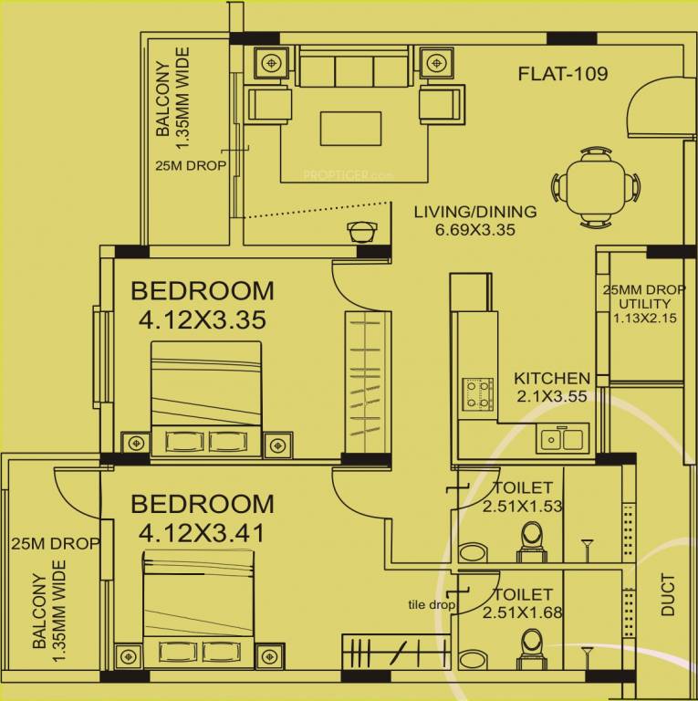 Mittal Blossom (2BHK+2T (1,220 sq ft) 1220 sq ft) Mittal Blossom (2BHK+2T (1,220 sq ft) 1220 sq ft)