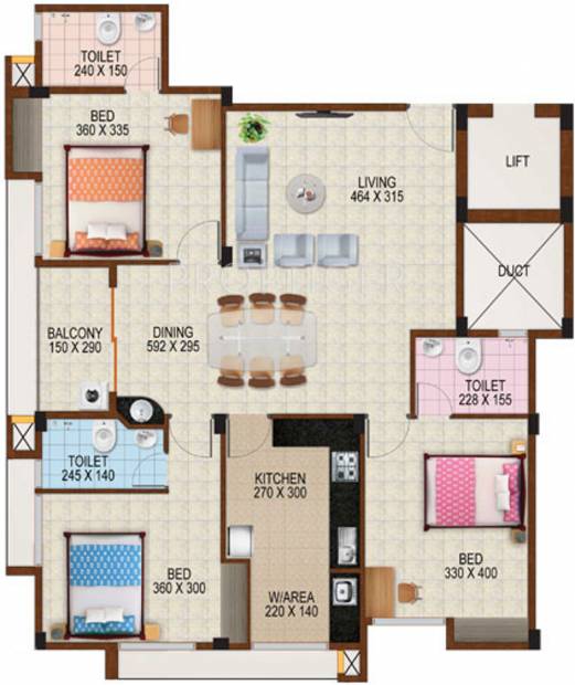 TBPL Swetha Residency Block II (3BHK+3T (1,538 sq ft) 1538 sq ft)