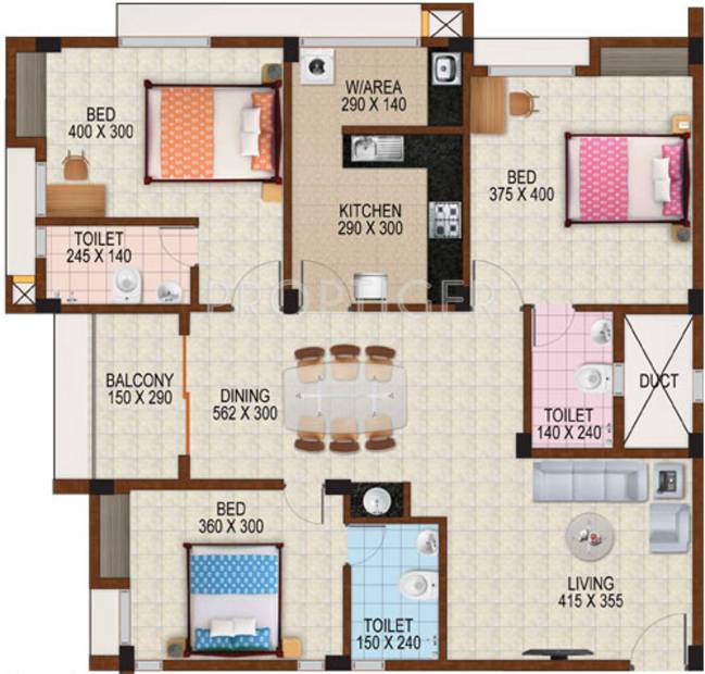 TBPL Swetha Residency Block II (3BHK+3T (1,572 sq ft) 1572 sq ft)