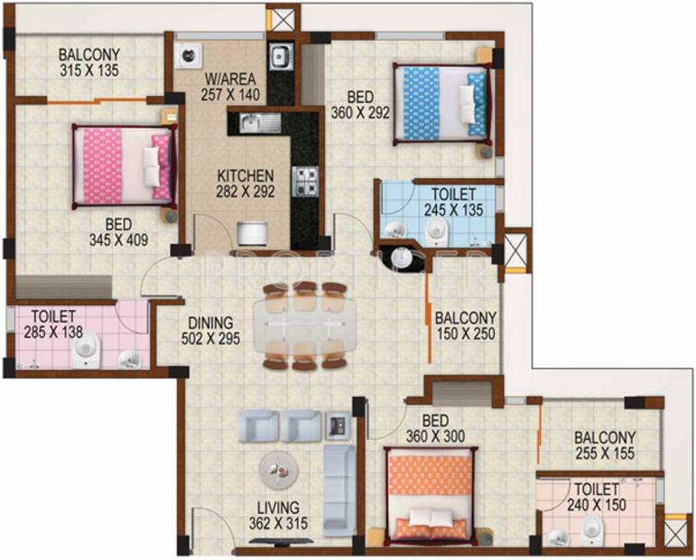 TBPL Swetha Residency Block II (3BHK+3T (1,548 sq ft) 1548 sq ft)